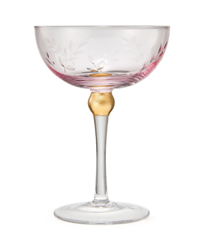 The Wine Savant Pallo Tinted Glass Crystal Champagne Saucer, 9 oz Set of 4