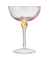 The Wine Savant Pallo Tinted Glass Crystal Champagne Saucer, 9 oz Set of 4