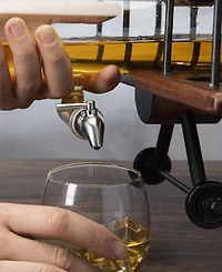 The Wine Savant Glass Airplane Whiskey Decanter and Airplane Glasses, 3 Piece Set