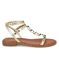 Nine West Women's Marcila Studded Strappy Flat Sandals