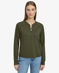 Andrew Marc Sport Women's Quarter-Zip Scuba Top