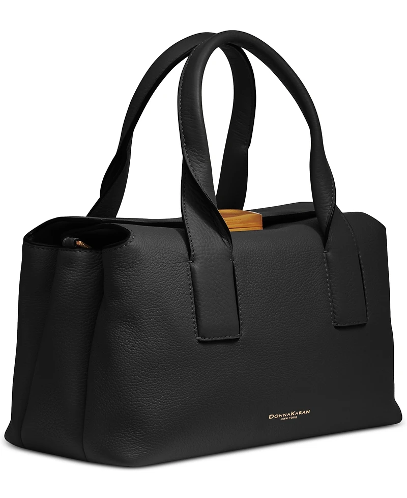 Donna Karan New York Amagansett Soft-Rolled Leather Satchel with Sculpted Magnet Closure