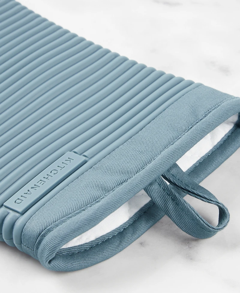KitchenAid Ribbed Soft Silicone Oven Mitt 2-Pack Set, 7.5" x 13"