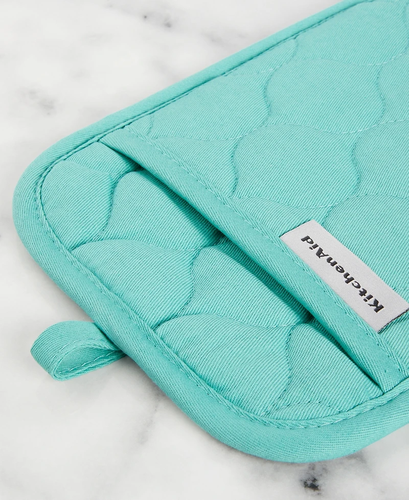 KitchenAid Quilted Cotton Terry Cloth Kitchen Towel, Oven Mitt, Potholder 4-Pack Set,