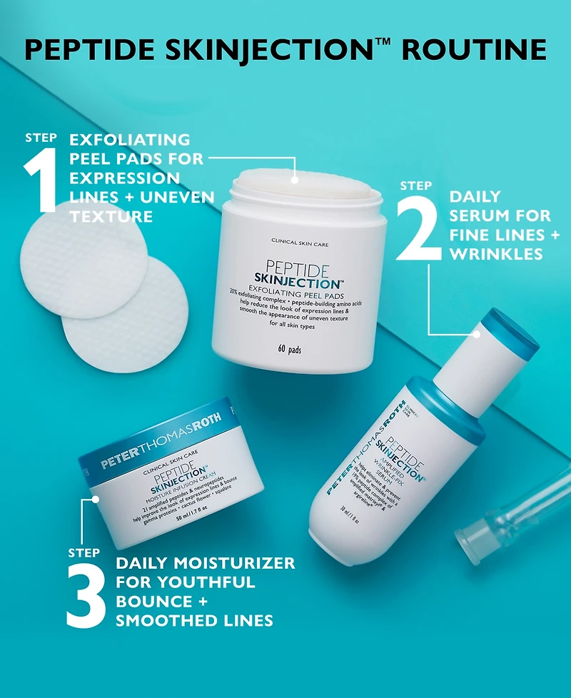 Peter Thomas Roth Peptide Skinjection Exfoliating Peel Pads, 60 pads