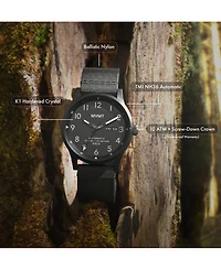 Mvmt Men's Field Automatic Black Canvas Strap Watch 42mm