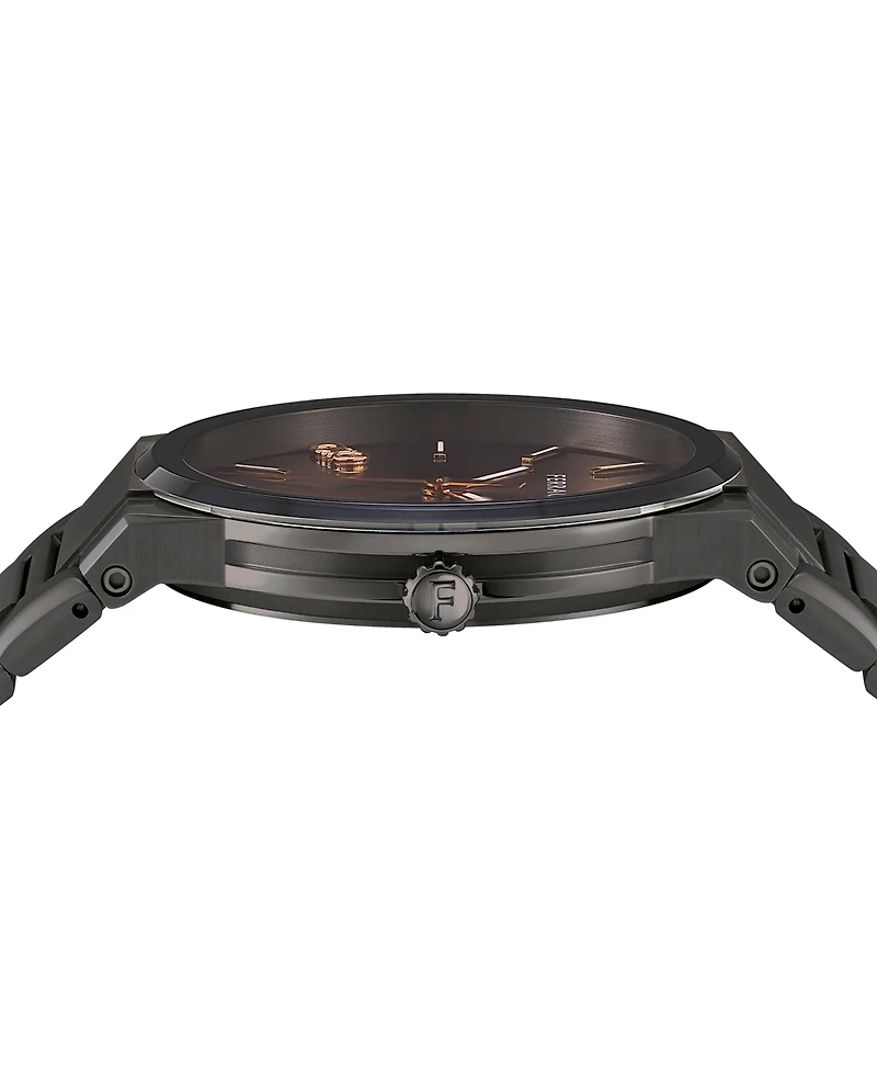 Salvatore Ferragamo Men's Swiss Gunmetal Ion Plated Bracelet Watch 41mm