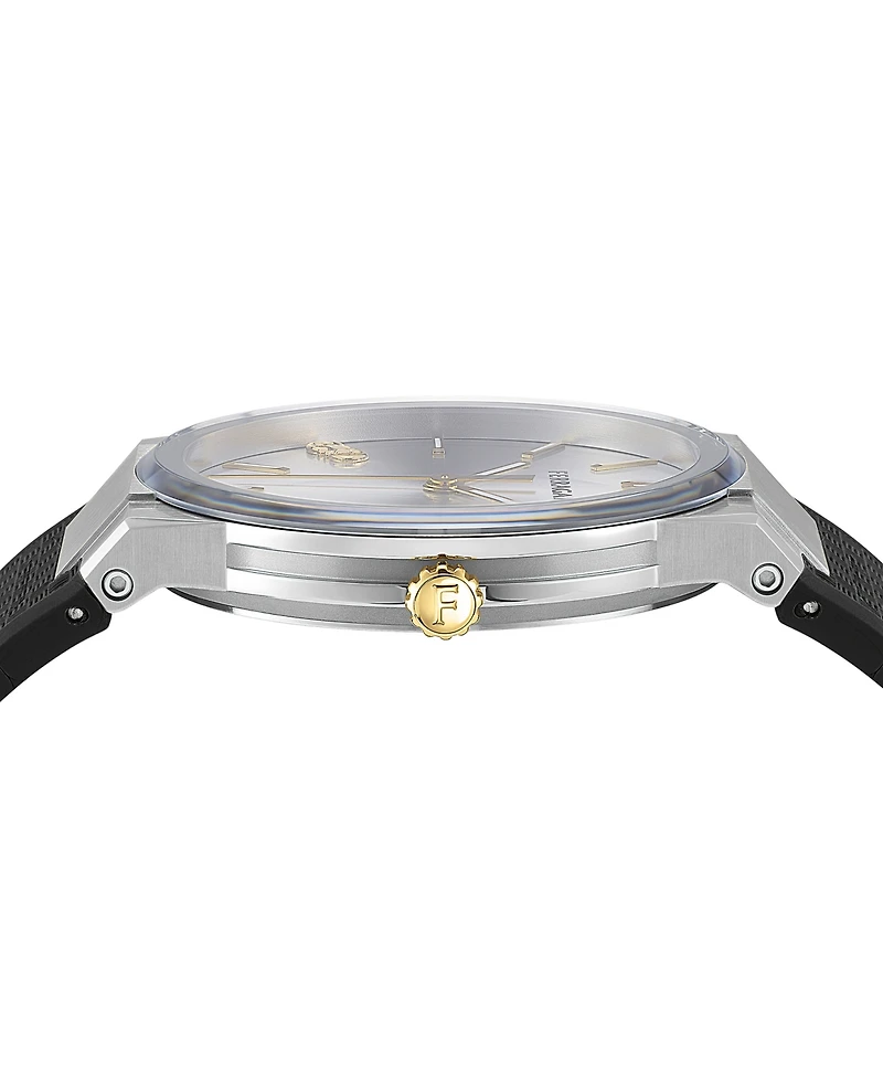 Salvatore Ferragamo Men's Swiss Black Rubber Strap Watch 41mm