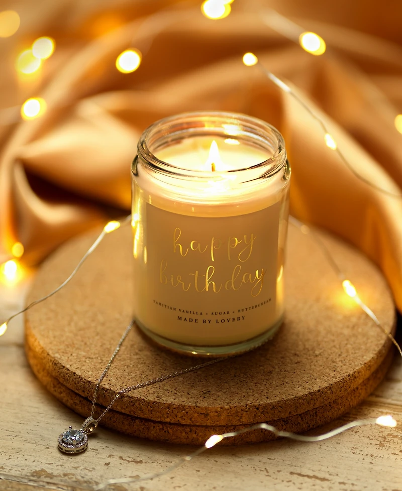 Lovery 3-Pc. Happy Birthday Soy Candle & Halo Necklace Gift Set