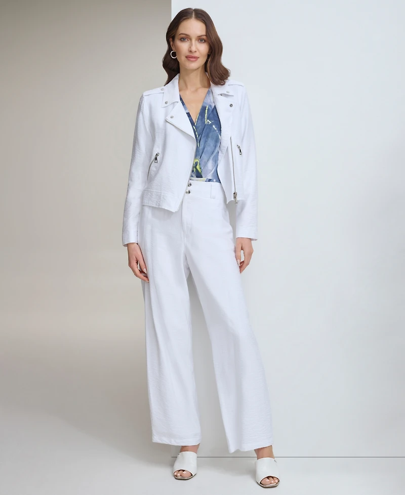 Dkny Women's Top-Stitched Crinkle Trousers