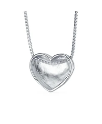 Bling Jewelry Plain Simple Heart Pendant Necklace Slide Pendant Sterling Silver