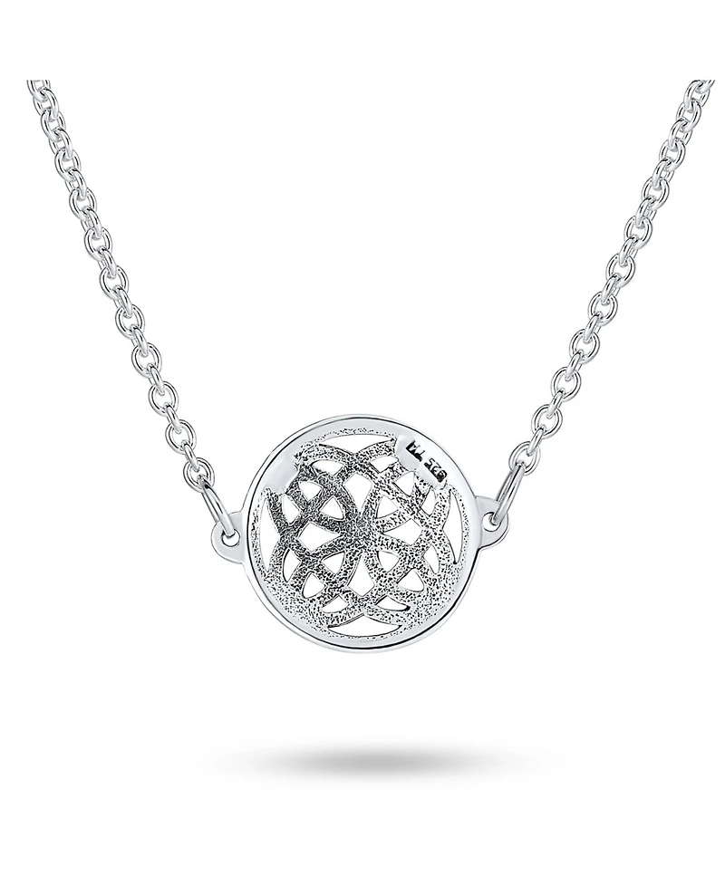Bling Jewelry Ancient Round Disc Irish Infinity Love Knot Celtic Medallion Pendant Station Necklace Sterling Silver
