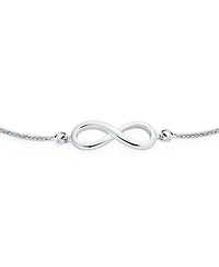 Bling Jewelry Minimalist Simple Slide Love Knot Symbol Infinity Bolo Bracelet Sterling Silver Adjustable