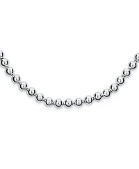Bling Jewelry Dainty Sterling Silver Petite 4MM Round Bead Station Ball Necklace Shinny