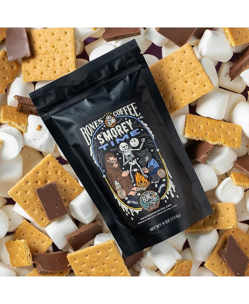 Bones Coffee Company New Flavors! Favorite Flavors Sample Pack | 4 oz Pack of 5 Assorted Ground Coffee Beans | Low Acid Medium Roast Gourmet Coffee Be