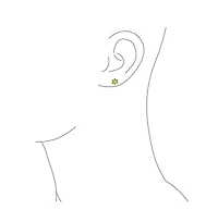 Bling Jewelry Tiny Lime Green Cz Flower Stud Earrings For Cubic Zirconia Green 14K Gold Screw back