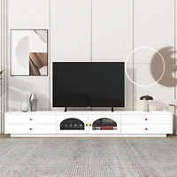 Streamdale Elegant Tv Stand for 90" TVs, Glass Doors
