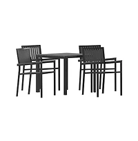 Tristan 5 Piece Indoor/Outdoor Dining Set With Table And Four Chairs With Poly Resin Slats