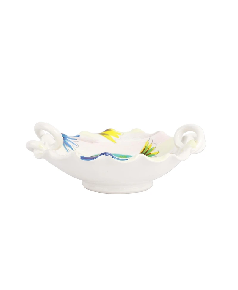 Vietri Pesci Colorati Handled Scallop Bowl
