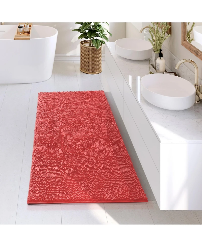 Ultra Soft Non-Slip Chenille Bath Rug - Quick Dry, Machine Washable Large 26”x44”