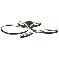 Possini Euro Design Helix Modern Semi Flush-Mount Ceiling Light Sand Black Dimmable Led Twisting 36 1/2" Wide Kitchen Living Room