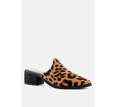 Palma Womens Stacked Heel Mules