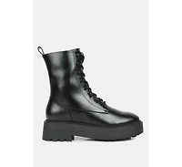 molsh faux leather ankle biker boots