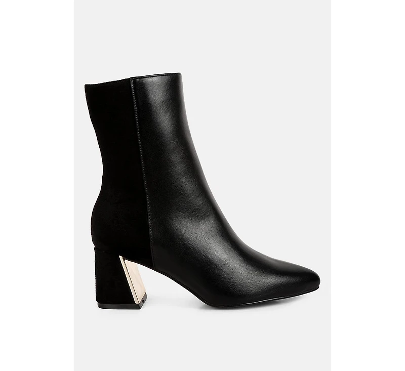 Desire Suede Back Panel High Ankle Boots