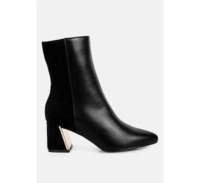 Desire Suede Back Panel High Ankle Boots