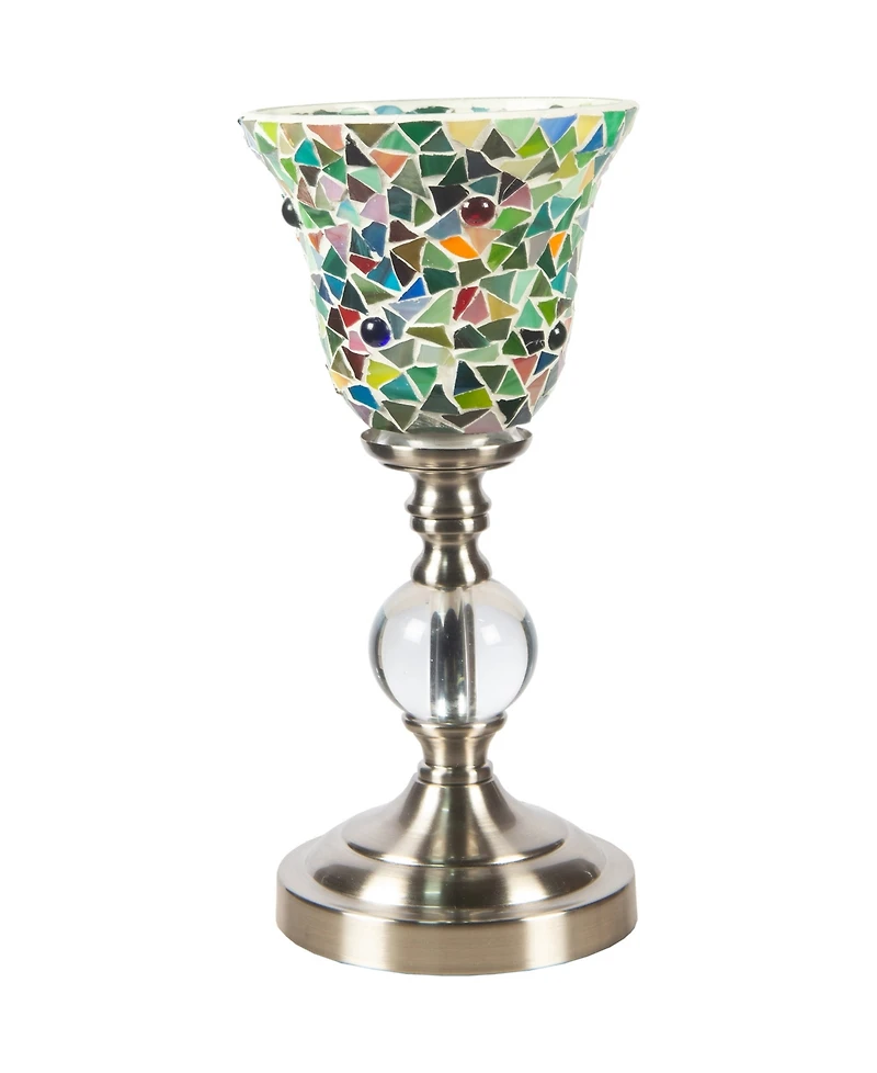Dale Tiffany 12.5" Tall Lucida Mosaic Handcrafted Art Glass Shade with Jewels Accent Lamp