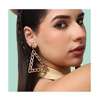 Sohi Women's Gold Chain-link Drop Earrings