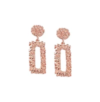 Sohi Women's Pink Corroded Drop Earrings