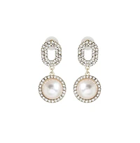 Sohi Women's Embellished Snowball Drop Earrings