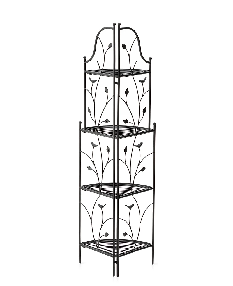 Glitzhome 52" H 4-Tiered Metal Corner Shelf Plant Stand or Storage Rack
