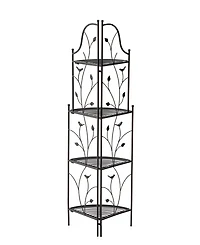 Glitzhome 52" H 4-Tiered Metal Corner Shelf Plant Stand or Storage Rack