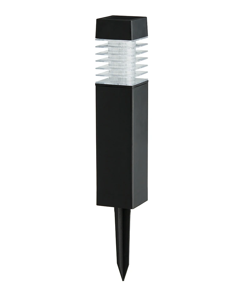 Glitzhome 15.25" H Set of 6 Solar Powered Transparent Texture Lens Pathway Stake Light