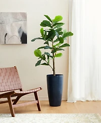 Glitzhome 22.5" H Oversized Set of 2 Turquoise Resin and Stone Faux Ceramic Textured Tall Planter