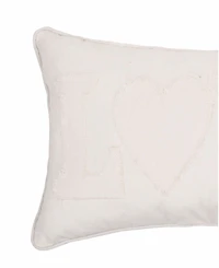 12" x 20" Valentine's Day White "Love" Applique Accent Throw Pillow
