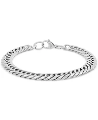 Steeltime Men's Stainless Steel Cuban Link Chain Bracelet