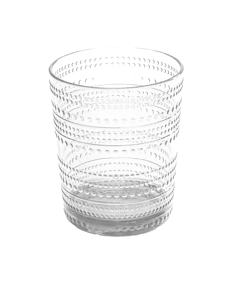 Abode Homewares Beaded Double Old Fashioned Cobalt Glasses, Set of 6