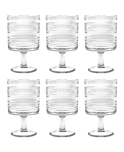 Abode Homewares Beaded Stacking Goblets 14.8 oz, Set of 6
