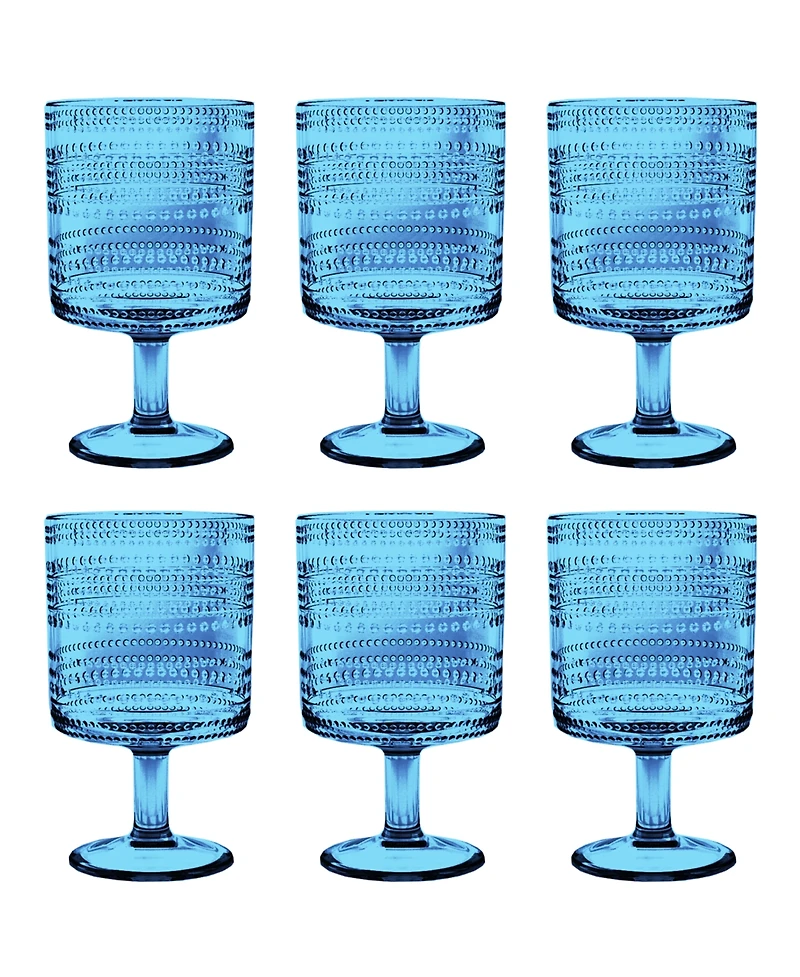 Abode Homewares Beaded Stacking Goblets 14.8 oz, Set of 6