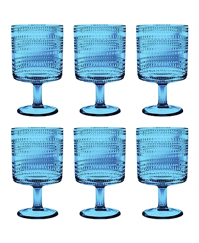 Abode Homewares Beaded Stacking Goblets 14.8 oz, Set of 6