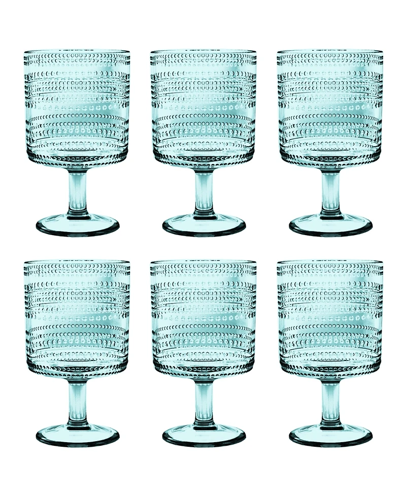 Abode Homewares Beaded Stacking Goblets 14.8 oz, Set of 6