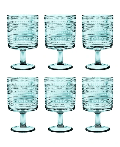 Abode Homewares Beaded Stacking Goblets 14.8 oz, Set of 6