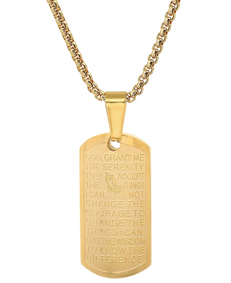 Steeltime Men's Serenity Prayer 24" Pendant Necklace