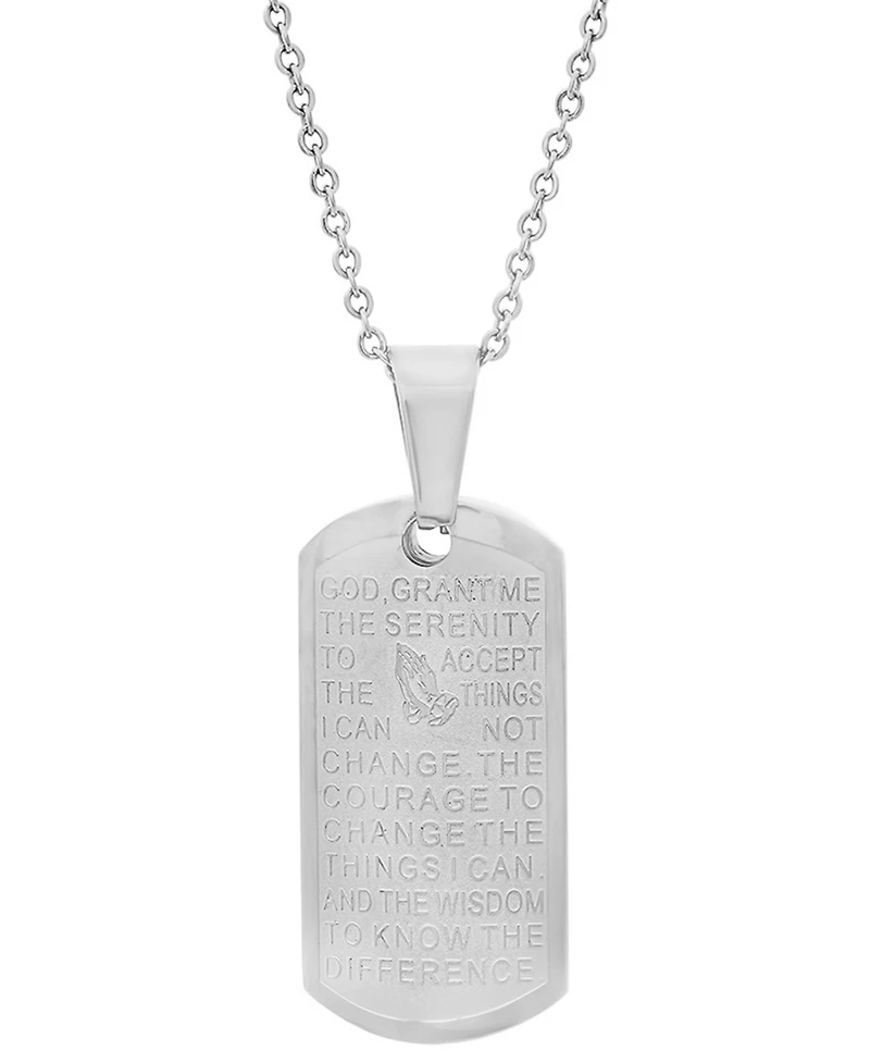 Steeltime Men's Serenity Prayer 24" Pendant Necklace