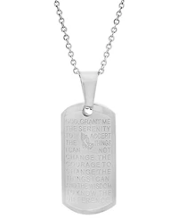 Steeltime Men's Serenity Prayer 24" Pendant Necklace