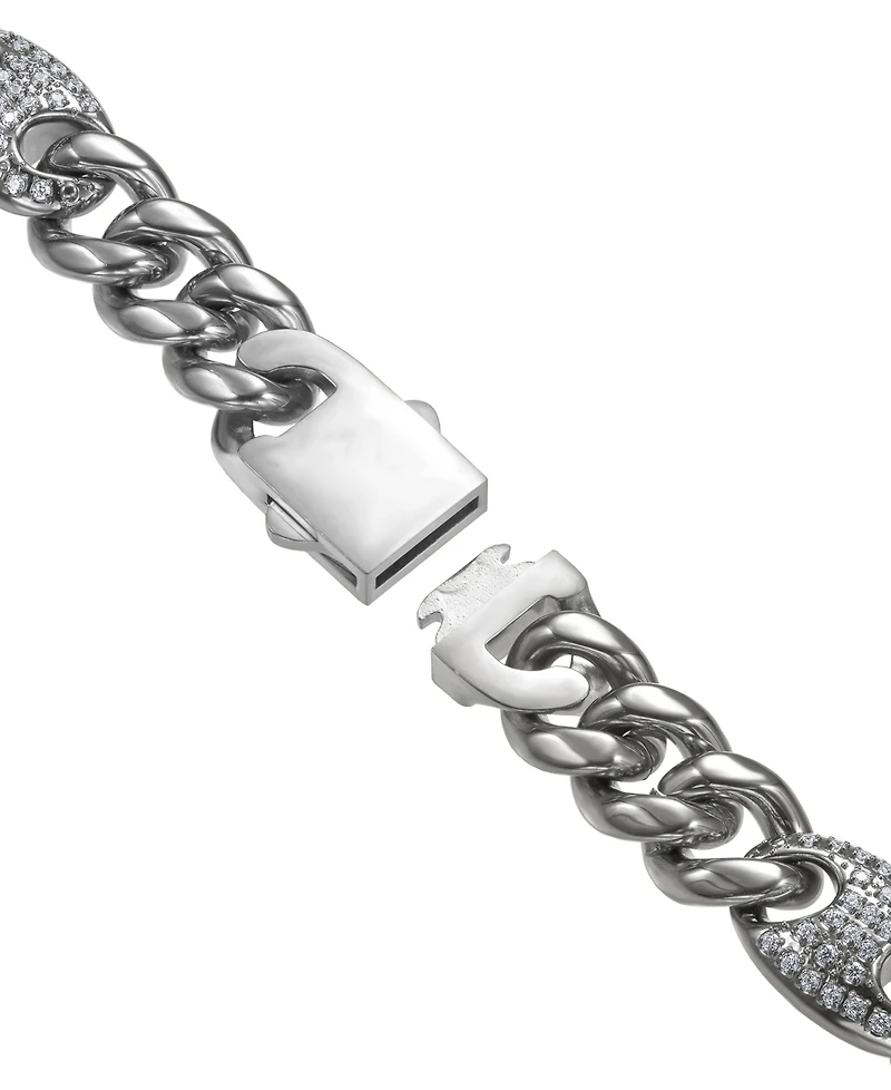 Blackjack Men's Cubic Zirconia Mariner & Curb Link Bracelet