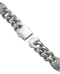 Blackjack Men's Cubic Zirconia Mariner & Curb Link Bracelet